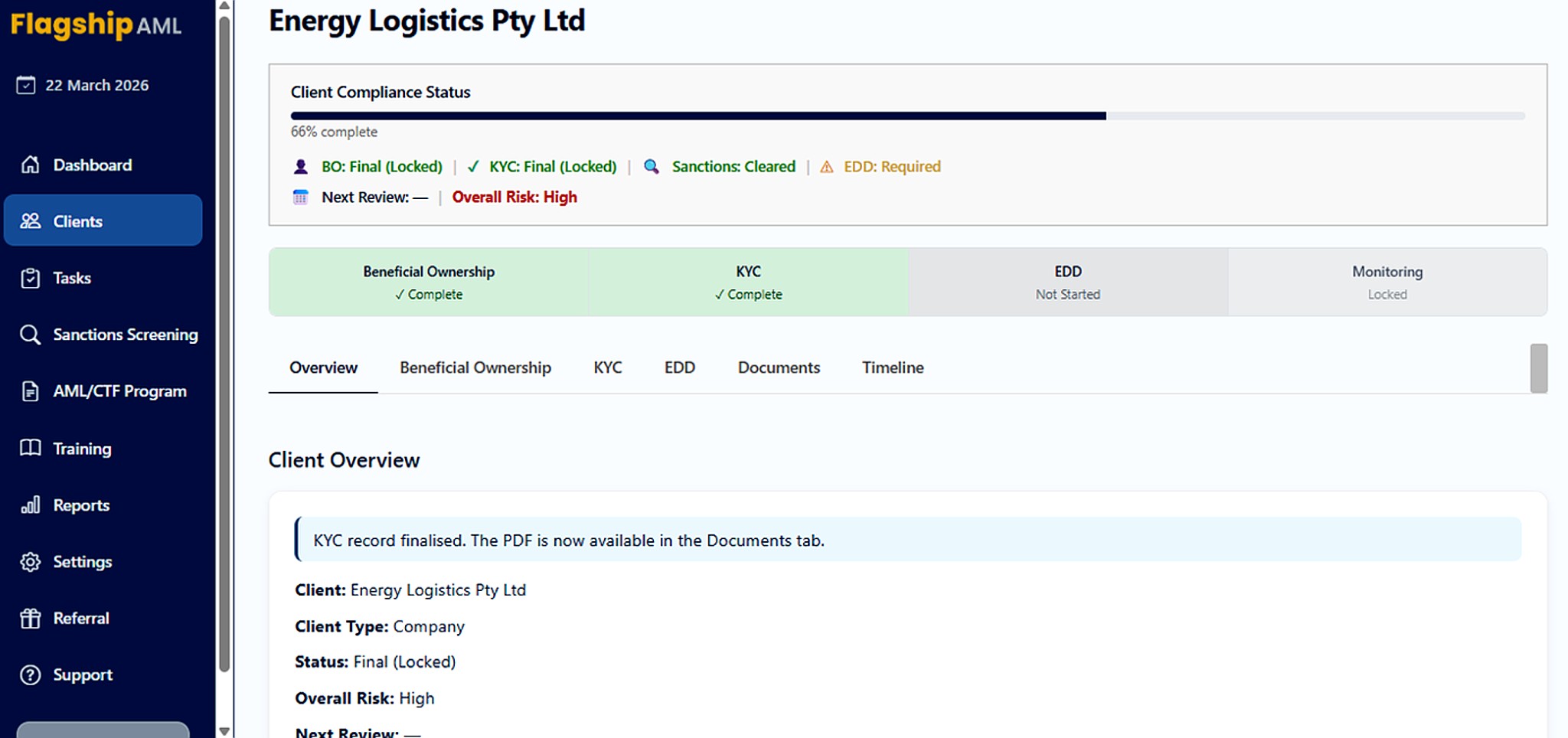 Workflow status and escalation dashboard